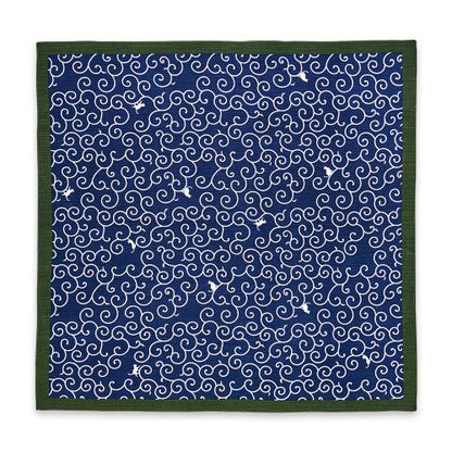 Midnight Karakusa & Cat Japanese Furoshiki Wrapping Cloth