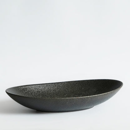 Mino Ware Main Dish Oval Bowl - Black