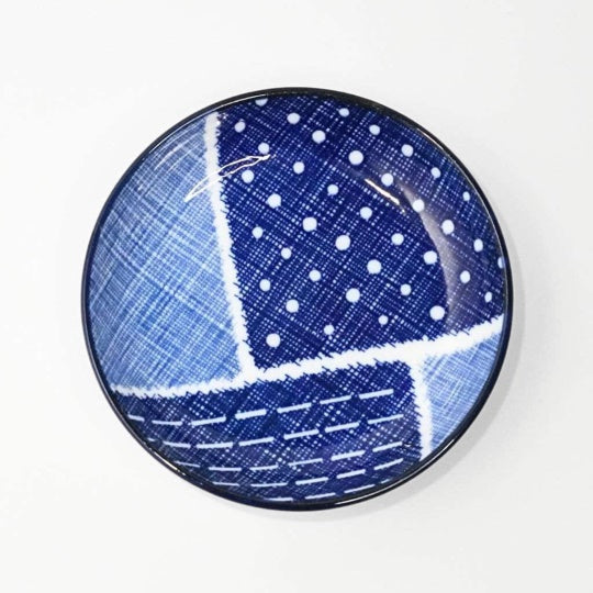 Mino Ware Checkered Pattern Small Plate