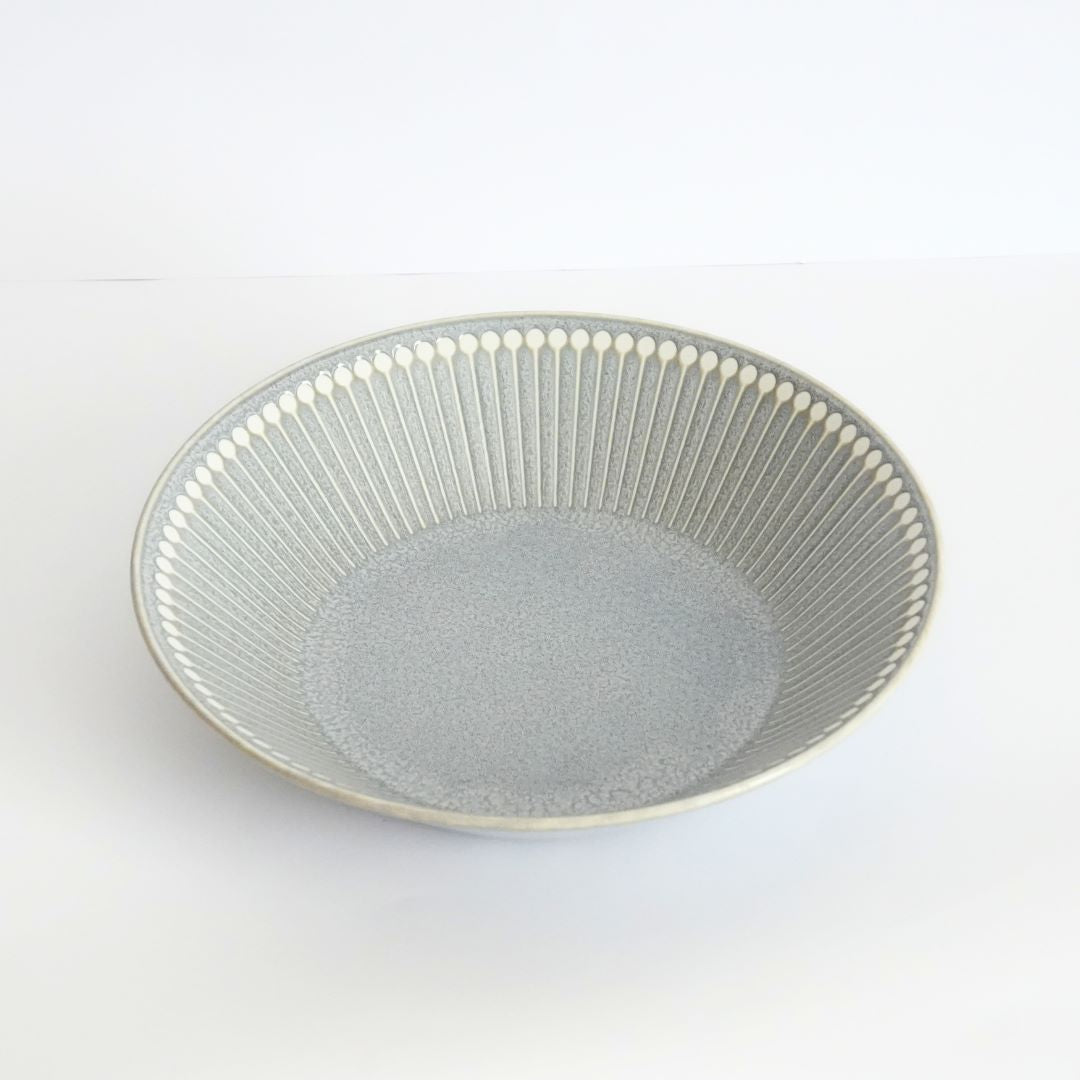 Mino Ware Jugusa Salad Bowl - grey - side