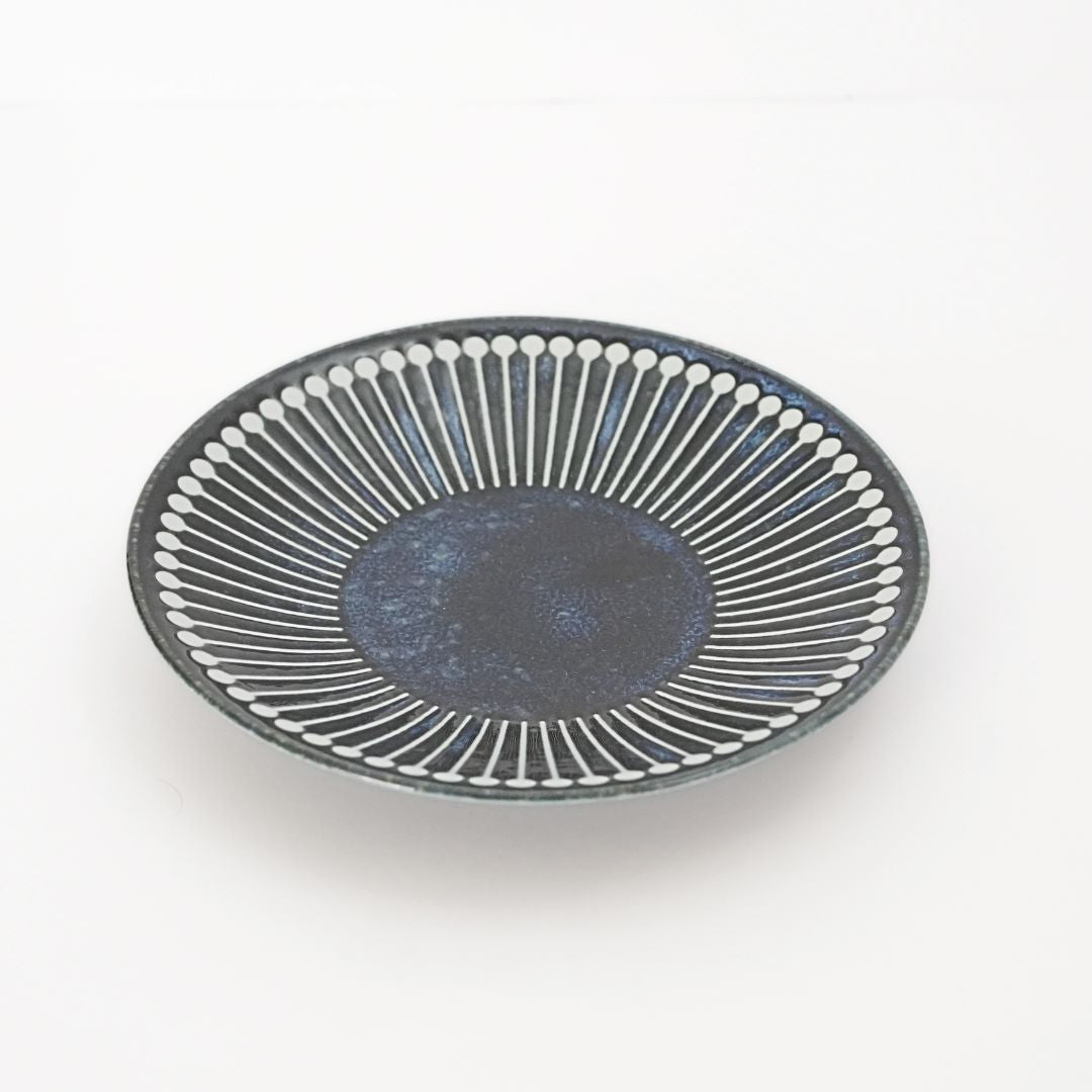 Mino Ware Jugusa Side Plate - blue - side