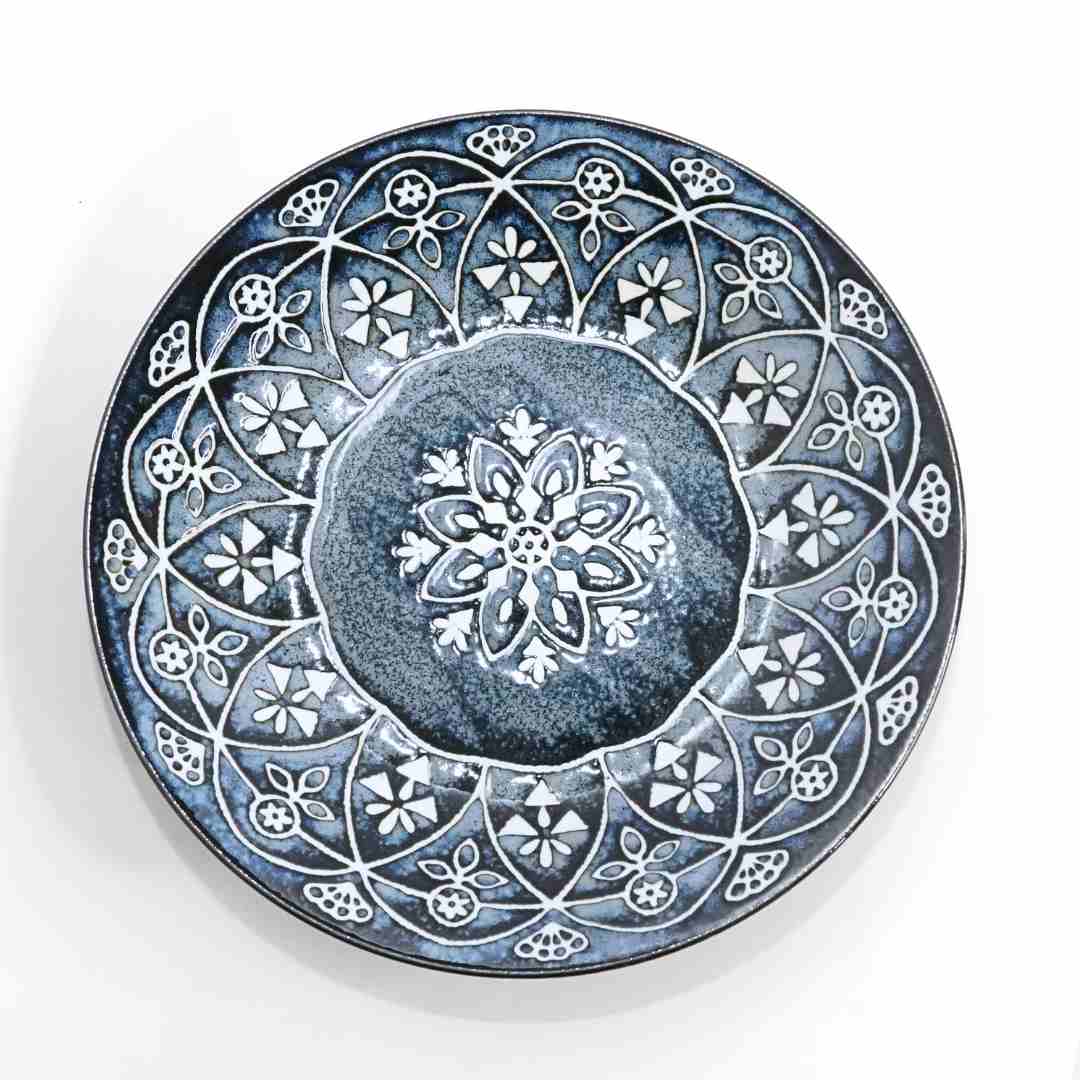 Moroccan Style Ceramic Dinner Plate - Blue