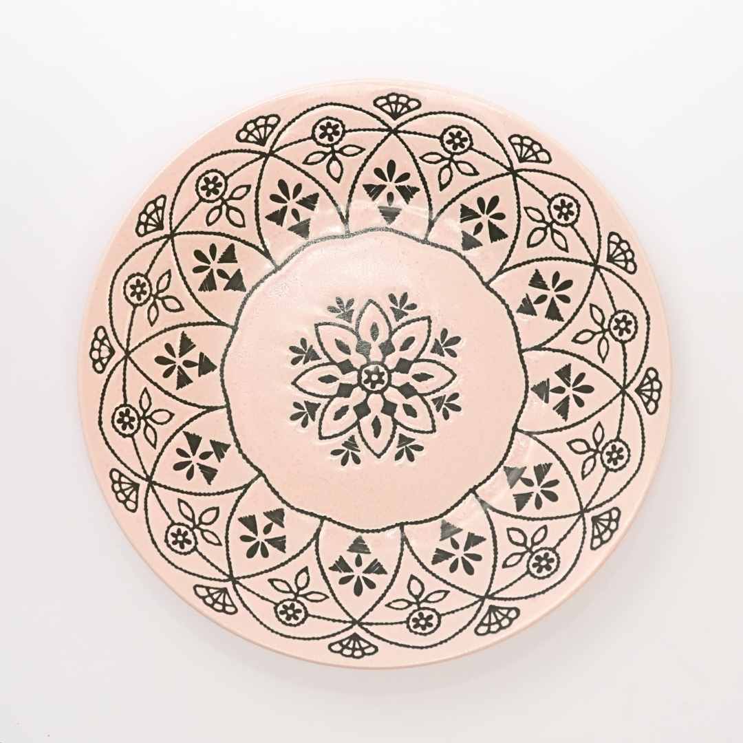 Moroccan Style Ceramic Dinner Plate - Pink