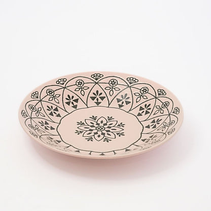 Moroccan Style Ceramic Dinner Plate - Pink - side