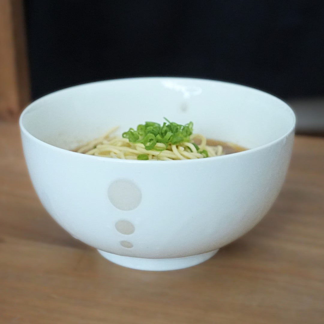 Polka Dot Porcelain Rice Bowl White 16cm-food