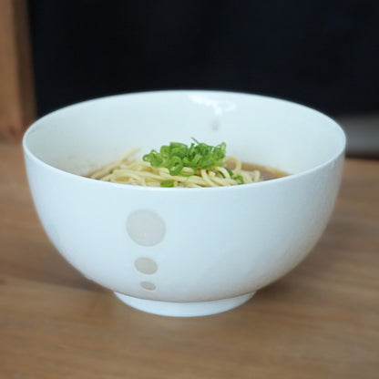 Polka Dot Porcelain Rice Bowl White 16cm-food