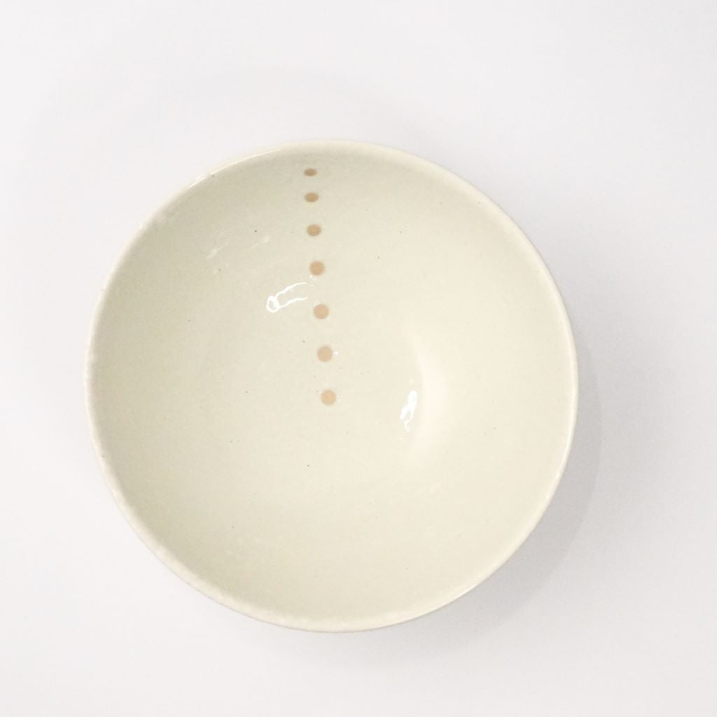 Mino Ware Polka Dot Ceramic Ramen Bowl - top