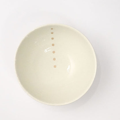 Mino Ware Polka Dot Ceramic Ramen Bowl - top