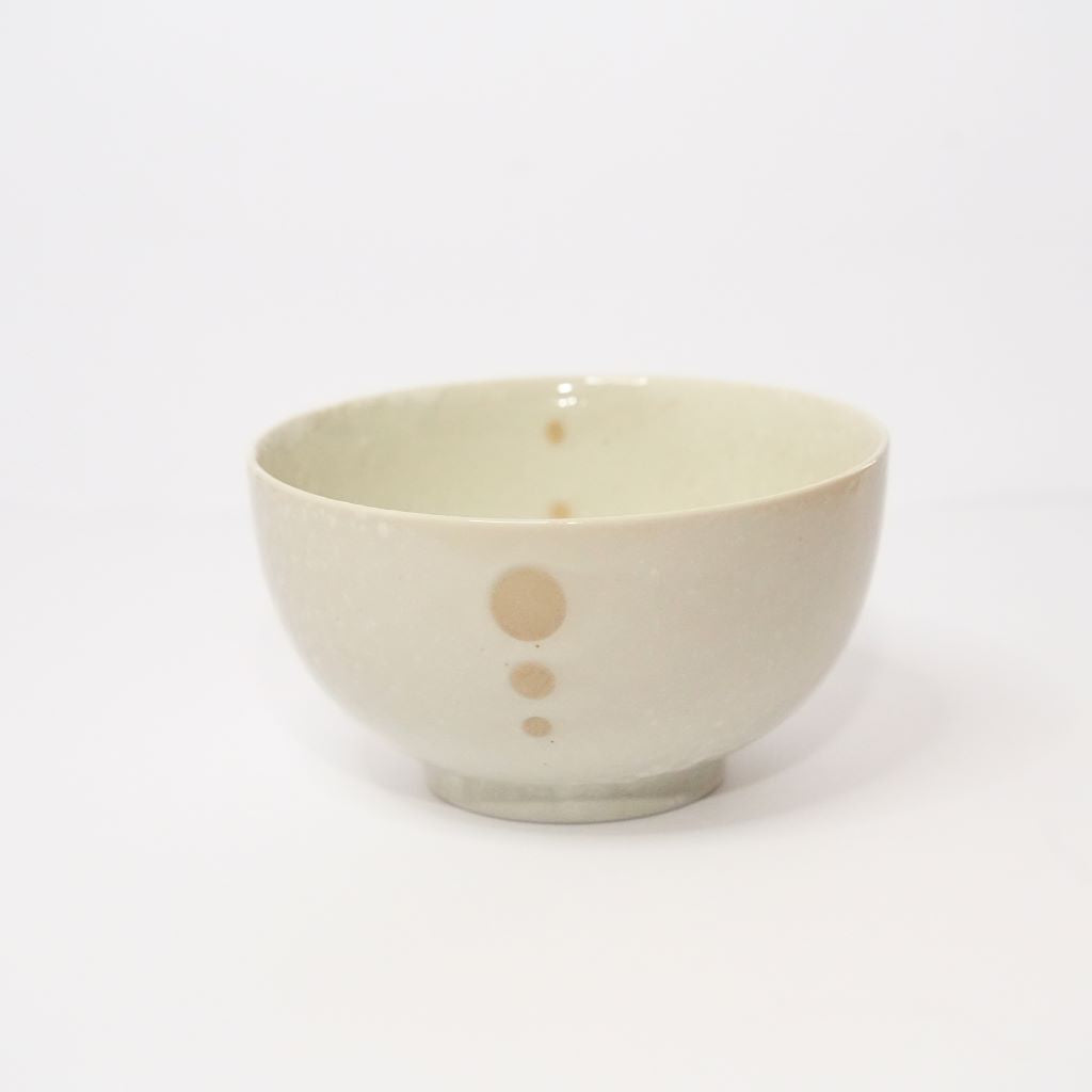 Mino Ware Polka Dot Ceramic White Small Bowl