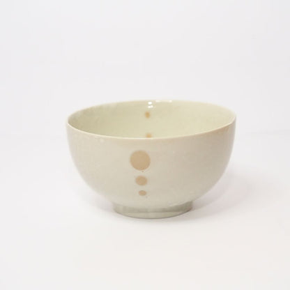 Mino Ware Polka Dot Ceramic White Small Bowl