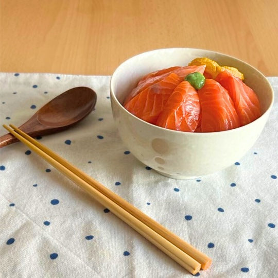 Mino Ware Polka Dot Ceramic White Small Bowl - food