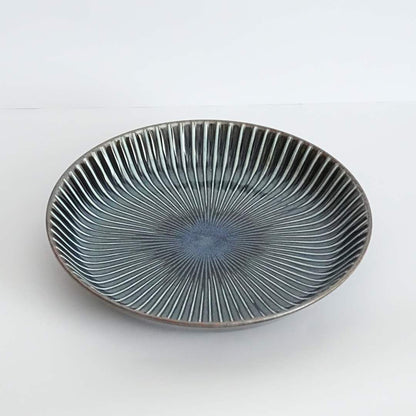 Sendan Mino Ware Ceramic Dinner Plate - blue - side
