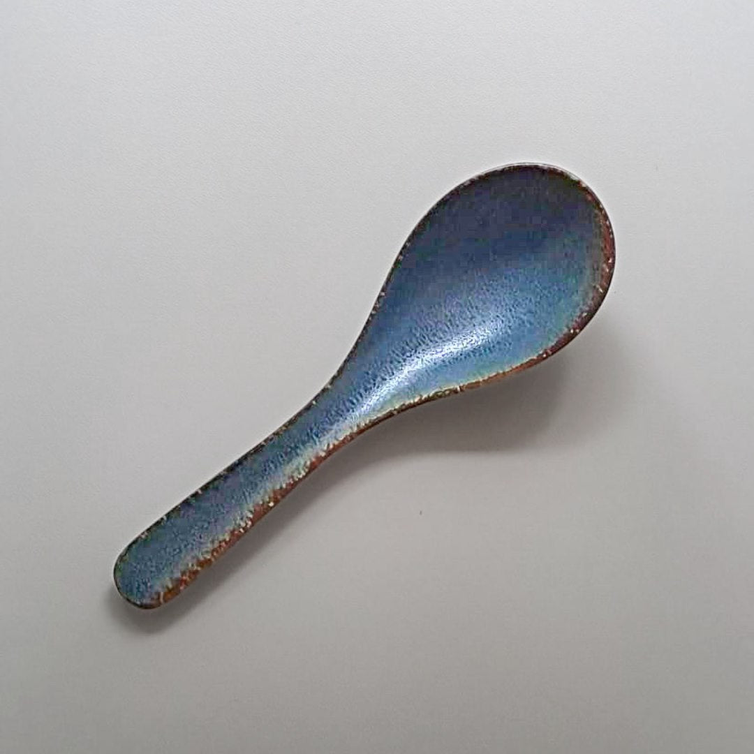 Seto Ware Japanese Soup Spoon- Blue-Top