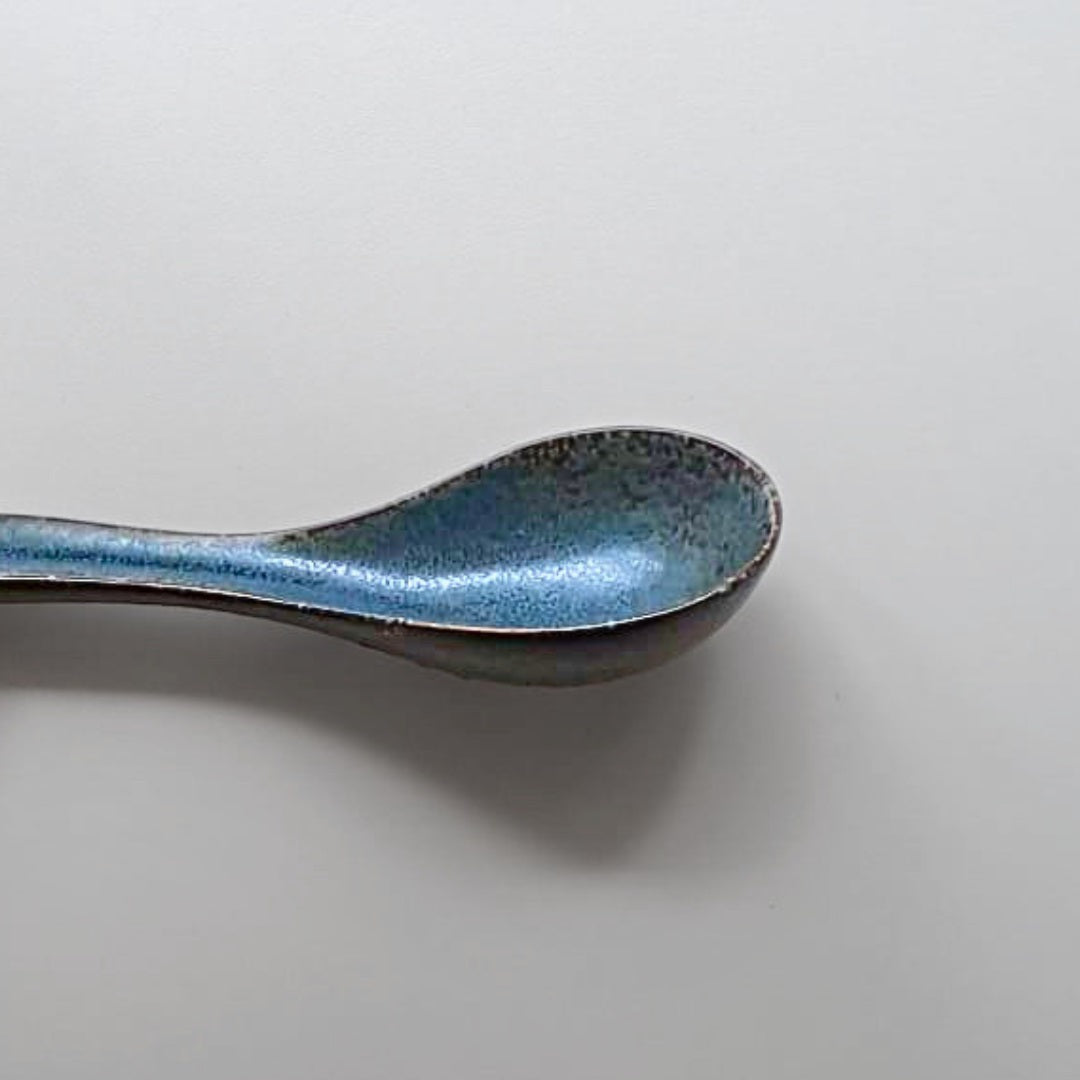 Seto Ware Japanese Soup Spoon- Blue