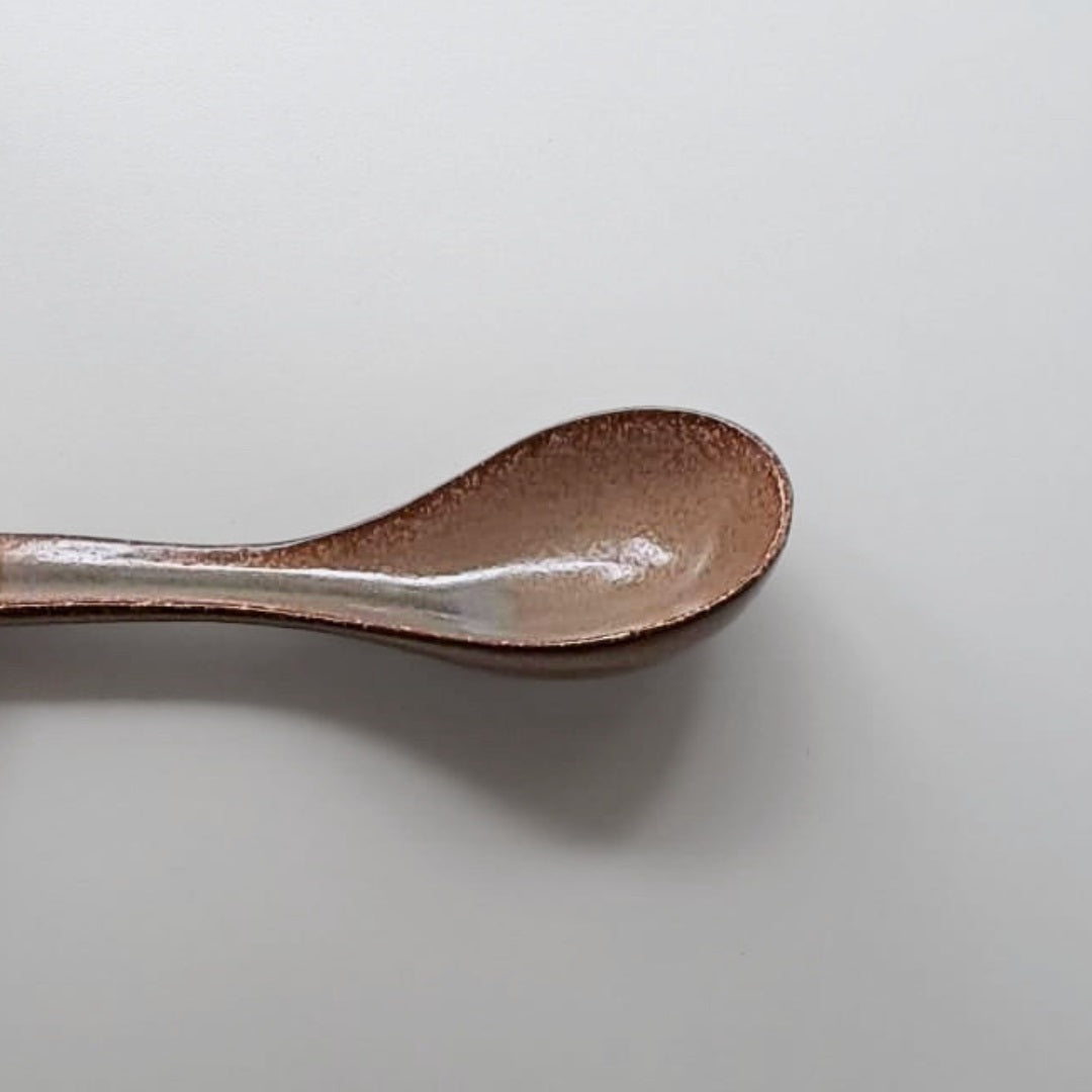 Seto Ware Japanese Soup Spoon- Brown