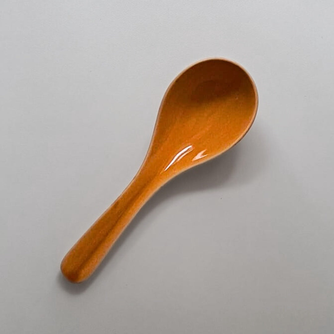 Seto Ware Japanese Soup Spoon- Yellow- Top