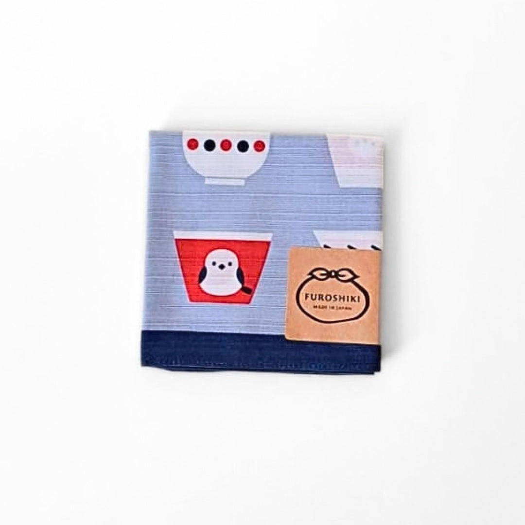 Teacup & Snow Bird Japanese Furoshiki Wrapping Cloth