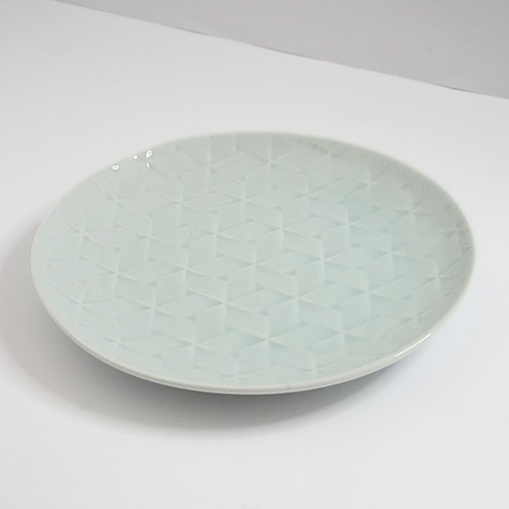 Mino Ware Rhombus Pattern Salad Plate - Jade - side