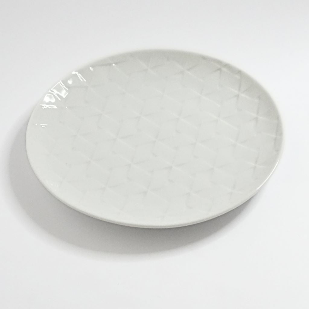 Mino Ware Rhombus Pattern Salad Plate - White