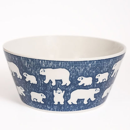White Bear Ceramic Soup Bowl - blue - top
