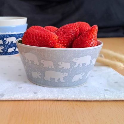 White Bear Ceramic Soup Bowl grey-food